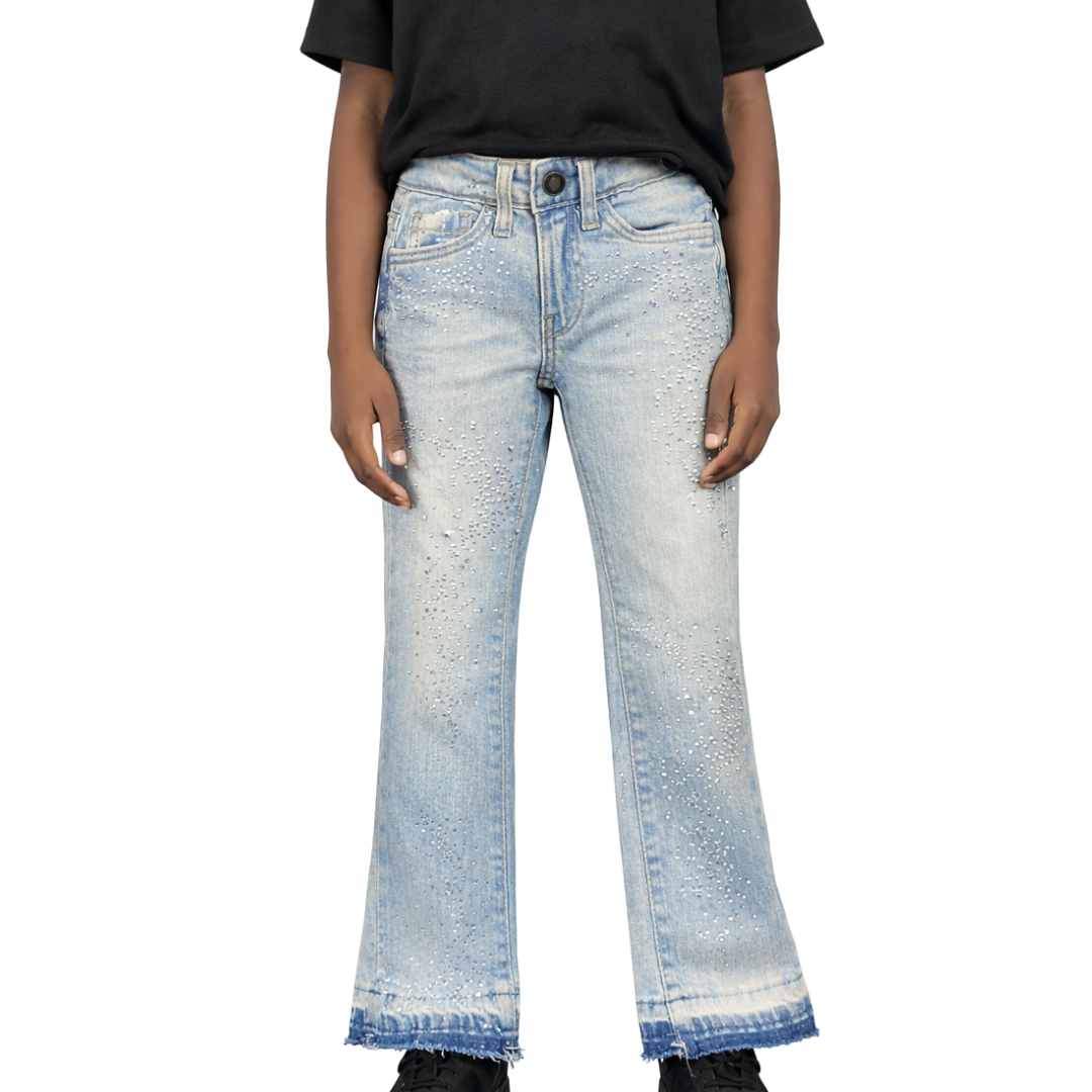 Kids Crystal Stacked Jeans JTF2316