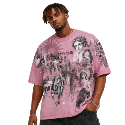 Washed Heavy Tee w/ All Over Rhinestones