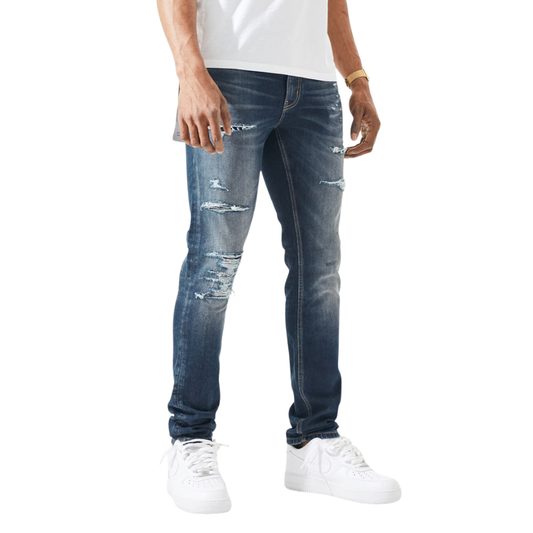 Ripped & Studded Denim Jeans