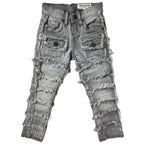 Kids Patchwork Stacked Jeans 33958