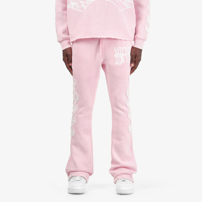 Mens Saint Flame Flared Sweatpants – Pink