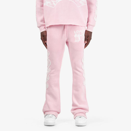 Mens Saint Flame Flared Sweatpants – Pink