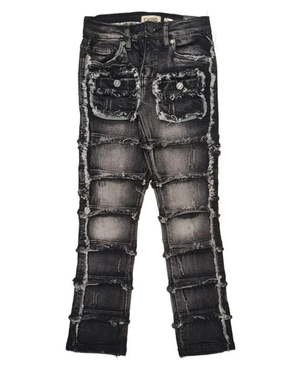 Kids Patchwork Stacked Jeans 33958